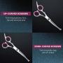 Breeze Touch Dog Grooming Scissors - Hair Thinning Shears for Dogs with Heavy Duty Stainless Steel Thinning, Straight, Curved Shears, Comb, Nail Clipper, Nail File & Grooming Glove 8 Pcs