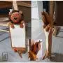 FRIENPET Hanging Cat Scratcher, Linen Cat Scratching Mat, Cat Scratch Pad with Cute Animal Shape Doll