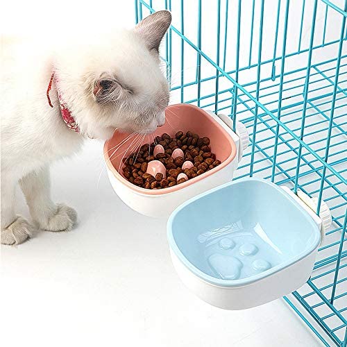 1PC Slowing Feeding Food and Water Bowl,Pet Hanging Bowl Portable Puppy Kitten Food Bowls Puppy Slow Down Eating Feeder Dish Prevent Obesity,A,Pink