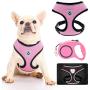 Dog Harness with Retractable Leash Set - Reflective Soft Padded Mesh Walking Vest No Pull Pink Puppy Harness and Adjustable 16.10ft Leash for Small Medium Dogs Puppies Cats Pets
