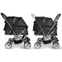WONDERFOLD P1 Folding Pet Stroller Wagon for Dogs/Cats, 4 Wheels, Zipperless Entry, Storage Basket, Cup Holder
