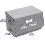 Geyecete Linen Storage Basket Bin Chest Organizer with Lid and Handles - Perfect for Organizing Dog Apparel & Accessories Storage, Dog Toys, Dog Clothing, Storage Trunk