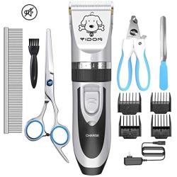 YIDON Dog Clippers Low Noise Cordless Rechargeable Professional Dog Grooming kit for Dogs Cats Pets[Upgrade]