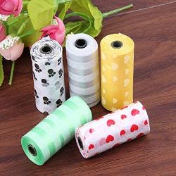 IxchelTee 15 Pcs Roll Waste Bags Convenient Helath Pet Dog Poop Bag With Printing Doggy Pick Up Pooper Home - Earphone Table White Cloth Deodorizer Adapters Rabbit Soft Attic Rack Cabl