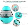 USAMS Dog Cat Tumbler Treat Ball Slow Feeder Toy Pet Food Dispenser Puzzle Toy for Dog Cat Natural Instinct Fulfillment IQ Active Stimulation (Blue)
