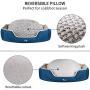 KROSER Deluxe 25.5''/33''/41''/48'' Dog Bed with Reversible Pillow (Warm and Cool), Super Soft Sleeping Pet Bed, Machine Washable & Removable Covers, Non-slip Waterproof Bottom Sofa Bed for Dogs 25-110LBS