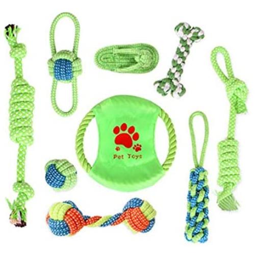 Sempurna Knotted Woven Pet Dog Toy,Eco-Friendly Cotton Rope Toys, Durable Cotton Dog Rope Toys and Pets Puppies Teething Rope Interactive Toys for Large and Medium/Small Dog Training