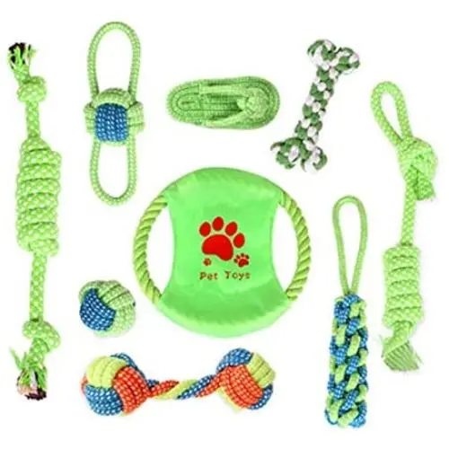 Sempurna Knotted Woven Pet Dog Toy,Eco-Friendly Cotton Rope Toys, Durable Cotton Dog Rope Toys and Pets Puppies Teething Rope Interactive Toys for Large and Medium/Small Dog Training Sempurna Knotted Woven Pet Dog Toy,Eco-Friendly Cotton Rope Toys, Durable Cotton Dog Rope Toys and Pets Puppies Teething Rope Interactive Toys for Large and Medium/Small Dog Training