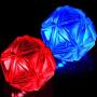 2 Pieces LED Light Dog Balls Pet Flash Bouncy Balls Dog Squeaky Balls Interactive Toys for Pets Dogs Party Favor (Blue, Red)