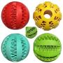 CHZHENG 4 pcs Dog Interactive Toy Cleaning Tooth Ball, Pet Decompression Elastic Rubber Ball Puppy Stretch Ball for Large Medium Small Dogs - Fun to Chase