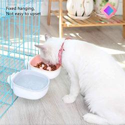 Nefelibata Original, Two Packs, Footprint Shape Design Food Hanging Bowl pet Bowl Hanging Dog Bowl cat Bowl can fix cat Food Bowl (Pink-Blue)