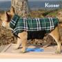 Kuoser Cozy Waterproof Windproof Reversible British Style Plaid Dog Vest Winter Coat Warm Dog Apparel for Cold Weather Dog Jacket for Small Medium Large Dogs with Furry Collar (XS - 3XL)