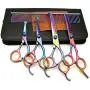 Winkeyes 5Pcs Pet Grooming Scissors Dog Cat Grooming Scissors Set 4CR Stainless Steel with Safety Round Tip, Heavy Duty Titanium Coated Grooming Scissors Kit, Thinning, Straight, Curved Shears Comb Winkeyes 5Pcs Pet Grooming Scissors Dog Cat Grooming Scissors Set 4CR Stainless Steel with Safety Round Tip, Heavy Duty Titanium Coated Grooming Scissors Kit, Thinning, Straight, Curved Shears Comb