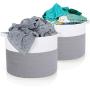HyiFMY Dog Toy Storage Basket Bin,Woven Cotton Rope Collapsible,Pet Toy Storage Boxes with Handles,for Pet Toys, Blankets, Leashes