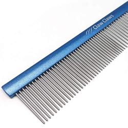 Claw Claws Greyhound Comb with Oval Handle for Dogs and Cats, Removing and Shedding Matted, Tangled Hair, Metal Comb with Stainless Steel Pins, Detangling Grooming Tool, Pet Comb (50% Fine Spacing)