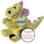 goDog Dragon With Chew Guard Technology Tough Plush Dog Toy, Lime, Small