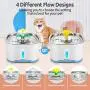 NautyPaws Cat Water Fountain Stainless Steel, 2.5L Pet Water Fountain Dispenser for Cats and Dogs with 3 Replacement Filters & 1 Brush (Blue) NautyPaws Cat Water Fountain Stainless Steel, 2.5L Pet Water Fountain Dispenser for Cats and Dogs with 3 Replacement Filters & 1 Brush (Blue)
