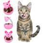 PORTOWN 4 Pcs Cat Food Ball Dispenser, Small Cat Food Balls Slow Feeder Mice Shaped Tumbler Cat Food Toy Cat Treat Toy Feeder Toy for Interactive IQ Treat Training(Pink,White)