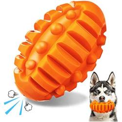 FOCUSPET Squeaky Dog Toys for Aggressive Chewers Large Breed Pet Chew Toys Dog Almost Indestructible Durable Squeaky Toys with Non-Toxic Natural Rubber for Medium Large Breed Dogs Puppies