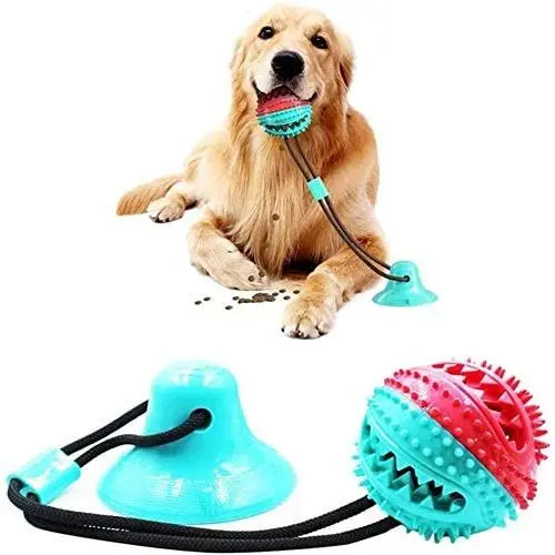 ROWAI Dog Chew Toys for Aggressive Chewers, Suction Cup Dog Chewing Toy, Dog Rope Ball Toys with Suction Cup for Small Large Dogs, Puppy Dog Teeth Cleaning Interactive Pet Tug Toy for Boredom