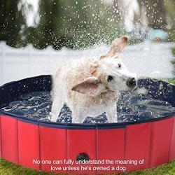 WUYISHAN Foldable Dog Pool Large Pet Bathing Tub Kids Cats Swimming Plastic Pool Backyard Outside Water Game for Kiddie Pets Portable