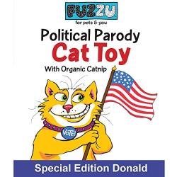 FUZZU Donald Trump Special Edition Political Parody Novelty Cat Toy - Durable & Non-Toxic with U.S. Grown Certified Organic Catnip (8'')