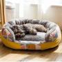 CLL Deluxe PET and PET Dog - Plush, Soft Washable, Soothing, Dog Bed, Donut Cuddler, Round Dog Bed, Sleeping Comfortable, (YellowM-18.9''x 15'')