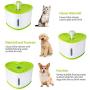 THMY Cat Water Fountain 2L Pet Drinking Fountain,LED Night Vision Water Level Window,Dog Fountain with DC Silent Pump,Heart Shape Flower Design,1 Silicon Mat & 1 Activated Carbon Filter,Green
