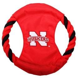 Pet Goods Manufacturing DISCRP-076 NCAA Nebraska Cornhuskers Rope Disc Dog Toy