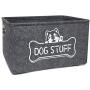 Vumdua Dog Toy Box, Dog Toy Storage Bin with Metal Handles - Collapsible Pet Supplies Storage Basket, Perfect for Organizing Pet Toys and Accessories