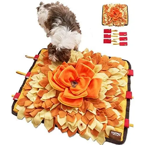Sniffiz SmellyMatty Snuffle Mat for Dogs - Interactive Food IQ Enrichment Puzzle Toy Package (Large Nosework Orange Mat + Mini Treat Puzzles X 6) - Mind Stimulating Brain Games for Boredom Sniffiz SmellyMatty Snuffle Mat for Dogs - Interactive Food IQ Enrichment Puzzle Toy Package (Large Nosework Orange Mat + Mini Treat Puzzles X 6) - Mind Stimulating Brain Games for Boredom