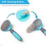RPGT Self Cleaning Grooming Brush Bendable without Dead Anglee Pet Shedding Grooming Tools 11cm Blue for Dog & Cat with Long or Short hair