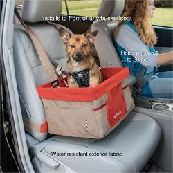 Kurgo Car Pet Booster Seat for Dogs or Cats, Front & Rear Dog Car Seat, Carrier Carseat for Pets, Includes Dog Seatbelt Tether, Helps with Canine Car Sickness