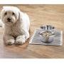 mDesign Premium Quality Pet Food and Water Bowl Feeding Mat for Dogs and Puppies - Waterproof Non-Slip Durable Silicone Placemat - Food Safe, Non-Toxic - Light Gray