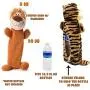 PupsNTails Set of Dog Water Bottle Toys. Crunching Plush Toy with Velcro. Great for Teething, Chewing and Playtime. Crackle Toy with Squeaker and Stuff Less. 16oz Bottle