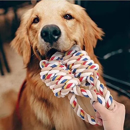 Tug of War Dog Toys for Large Dogs, Cotton Rope Dog Toy for Aggressive Chewers, Natural Cotton Safe Durable Dog Tug Rope Toys with 2 Bigger Knots Tug of War Dog Toys for Large Dogs, Cotton Rope Dog Toy for Aggressive Chewers, Natural Cotton Safe Durable Dog Tug Rope Toys with 2 Bigger Knots