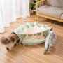 WSXG Cat Tunnel, Cat Play Tunnel, 2 in 1 Cat Tube Toy with Scratching Ball Mate House Can Play Or Rest Suitable for Pets Under 15Kg / 33Lbs