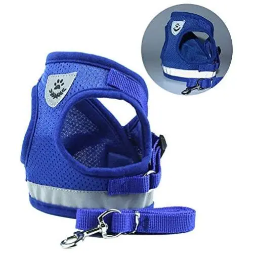 TBRAND Soft Padded Dog Vest Harness and Leash Set, No Pull Reflective Adjustable Pet Vest Harnesses for Puppy Kitten, Soft Mesh Chest Harness for Pet Kitten Puppy Rabbit TBRAND Soft Padded Dog Vest Harness and Leash Set, No Pull Reflective Adjustable Pet Vest Harnesses for Puppy Kitten, Soft Mesh Chest Harness for Pet Kitten Puppy Rabbit