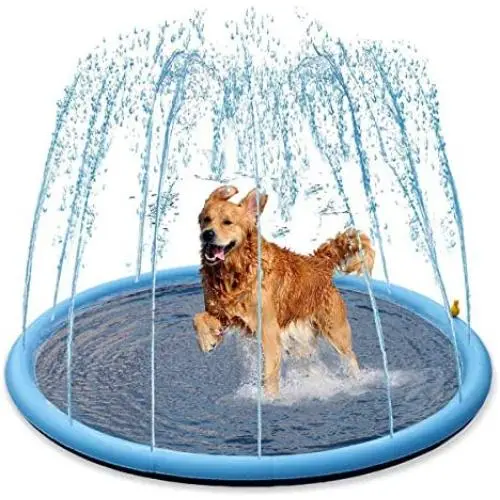 Splash Sprinkler Pad for Dogs Kids - 59'' Thicken Dogs Pet Kids Swimming Pool Bathtub, 2020 New Pet Summer Backyard Playset & Water Toys, Gift for Kids, Toddlers and Dogs Splash Sprinkler Pad for Dogs Kids - 59'' Thicken Dogs Pet Kids Swimming Pool Bathtub, 2020 New Pet Summer Backyard Playset & Water Toys, Gift for Kids, Toddlers and Dogs