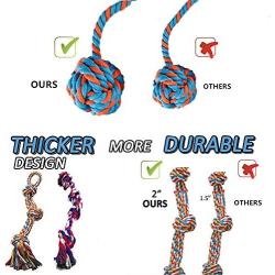 GaiusiKaisa XL Dog Rope Toys （Extremely Durable and Strong） for Large and Medium Dog–Extra Large Dog Toys for Aggressive CHEWERS- Elastic Solid Dog Ball–Tug of War Rope Ball for Chewing,Teeth