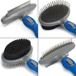 Friends Forever Dual Side 2 in 1 Pet Grooming Combo - Deshedding, Pin Bristle Dog Brush + Undercoat Rake & Comb Dogs Cat, Pet Supplies Tool Kit