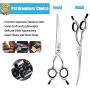 PURPLEBIRD Downward Curved, Straight Dog Grooming Scissors Pet Cutting, Thinning, Chunker Shears Professional Safety Shearing for Dogs Cats Face Paws 6.5 Inch, 7 Inch Japanese Stainless Steel Silver