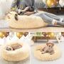 Donut Dog Bed, Premium Quality Faux Fur Plush Pet Cat Bed Comfortable Cuddler Round, Ultra Soft Calming Dog Cushion Bed-Better Sleep for Large Medium Small Dogs and Cats (Multiple Sizes&Colors)