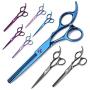 Hair Cutting Scissors, 6.7in Professional Pet Dog Hair Cutting Scissors Grooming Hairdressing Shear(Thining Shear-Amaranth) Hair Cutting Scissors, 6.7in Professional Pet Dog Hair Cutting Scissors Grooming Hairdressing Shear(Thining Shear-Amaranth)