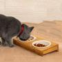 PICKME Premium Elevated Dog and Cat Pet Feeder, Double Bowl Raised Stand Comes with Extra Two Ceramics Bowls. Perfect for Dogs and Cats.