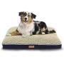 Good Dog Denim Memory Foam Plush Dog Bed with Liner Indigo/Tan/Blue 30 X 40 Inches
