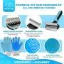 Pet Grooming Kit for Dog and Cat with 2 Sided Grooming Brush and 2 Sided Grooming Glove for De-Shedding, De-Matting and Cleaning All Pet Hair Effectively