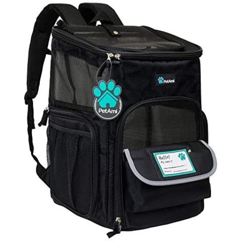 PetAmi Pet Carrier Backpack for Small Cats, Dogs, Puppies | Airline Approved | Ventilated, 4 Way Entry, Safety and Soft Cushion Back Support | Collapsible for Travel, Hiking, Outdoor