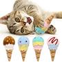 Ice Cream Cat Catnip Kitten Chew Bite Toys Interactive Pillows Teeth Plush Plaything for Cat Gift Cat Lover Funny Pets Supplies Set of 4