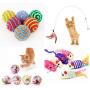 Pudwy Cat Interactive Toy Stick Feather Wand with Small Bell Mouse Cage Toys Plastic Artificial Colorful Cat Teaser Toy Pet Supplies